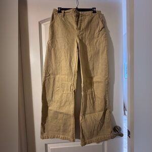Zara Tan Barrel Wide Leg Jeans, Size 4